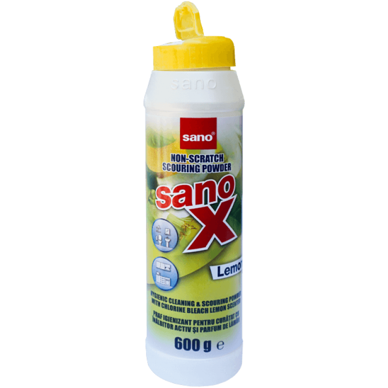 Praf de curățat cu înălbitor Sano X Lemon, 600 g